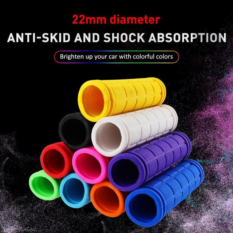 Colorful Cycling Handlebar Cover Bicycle Scooter Handle Bar Rubber Soft Durable Non-Slip End Grip Mountain Road Bicycle Handlebar Grips Specialized Replacement Bike Grips For Beach Scooter Mountain Bicycle
