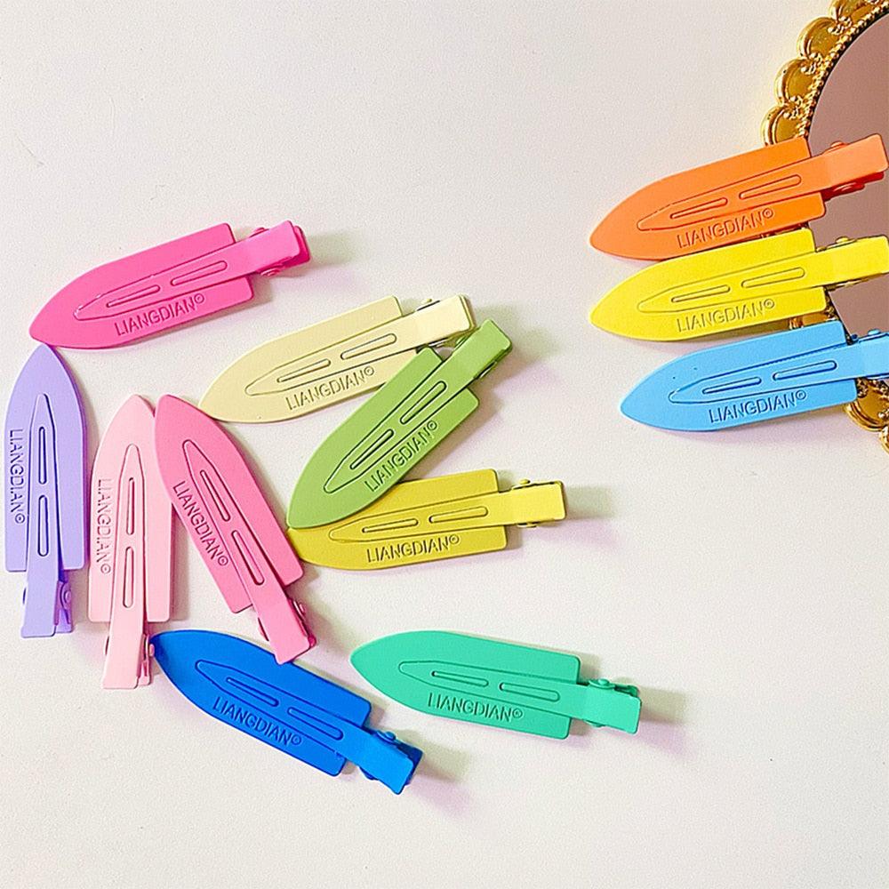 Colorful Hair Clips Seamless Metal Barrettes No Mark Pin Curl Clip Makeup No Crease Hair Styling Tools Modeling Styling Tools Hairpin Gorgeous Hair Accessories For Women