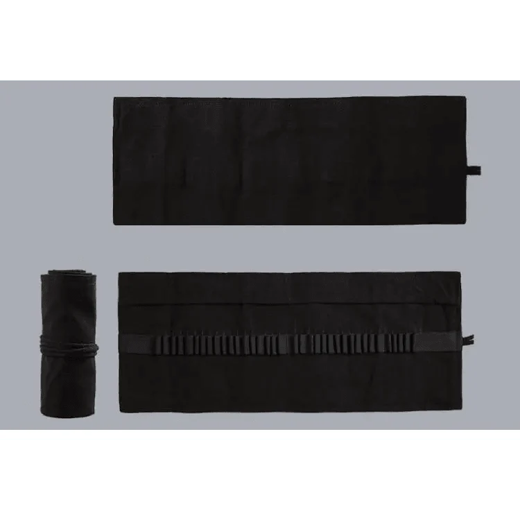 Colorful Roll Up Pencil Case Canvas Flowers Style Colored Pencils Wrap Multi-Purpose Pen Holder Cute Case