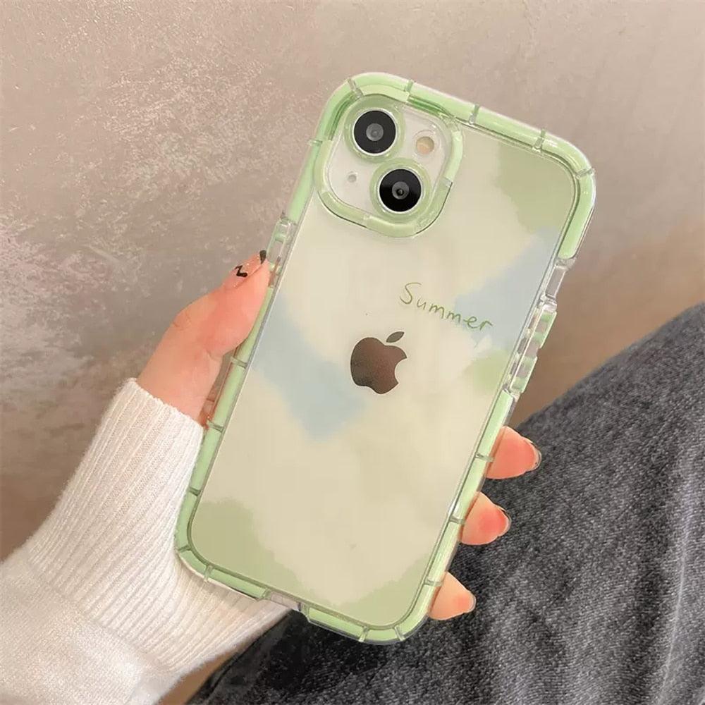 Cute Love Heart Soft Shockproof Bumper Transparent Phone Case For iPhone 12 13 Pro Max Silicone Back Cover Case  Cute Side Small Pattern for Women Girls Soft Silicone Shockproof Protective Cover