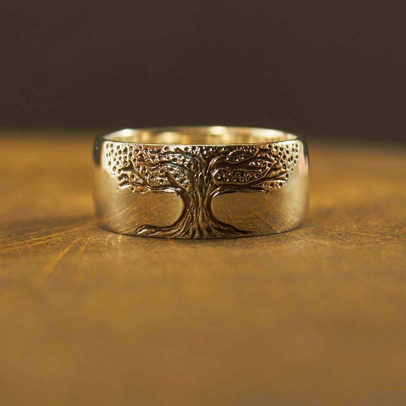 Simple Retro Carved Tree of Life Ring - Lifestyle Haven
