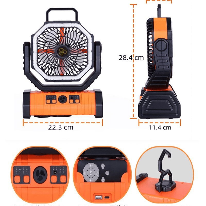 Outdoor Household Power Bank LED Light Camping Fan - Lifestyle Haven