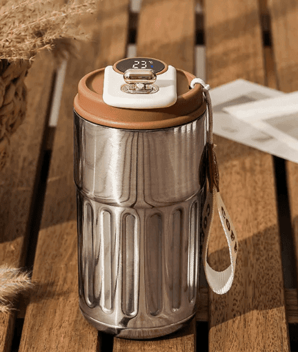 Smart Digital Thermal Bottle Portable Coffee Mug Stainless Steel Water Bottle In-Car Insulated Cup Keep Cold Vacuum Flasks 450ml - Lifestyle Haven