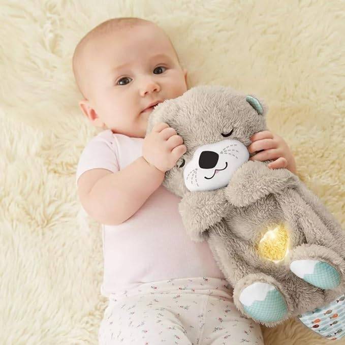 Sound Machine Soothe 'n Snuggle Otter Portable Plush Baby Toy with Sensory Details Music Lights & Rhythmic Breathing Motion - Lifestyle Haven