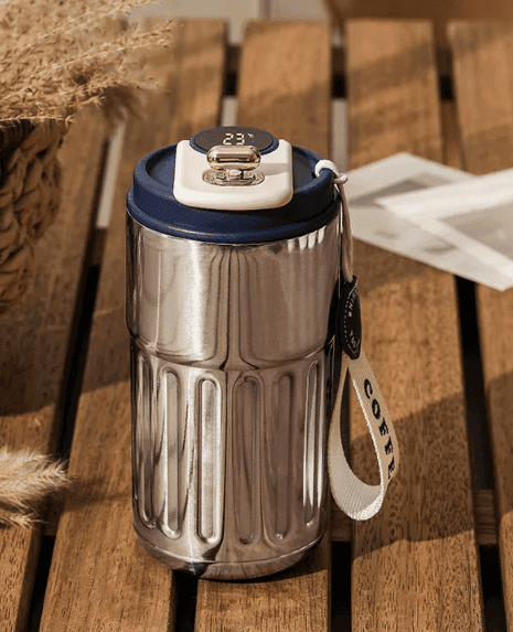 Smart Digital Thermal Bottle Portable Coffee Mug Stainless Steel Water Bottle In-Car Insulated Cup Keep Cold Vacuum Flasks 450ml - Lifestyle Haven