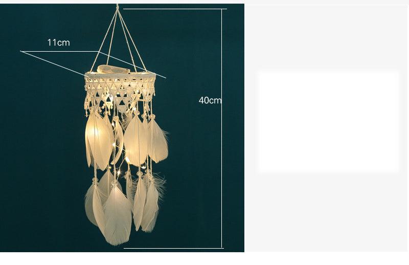Decoration Home Dream Catchers Hanging Wall Decor Art Pendant Handmade Traditional White Cloud Dream Catcher With Led String Lights Wall Hanging Kids Room Decor Nursery Wall Art Ornament Decor Craft Gift Cute Wind Chimes National Feather Kids Girls