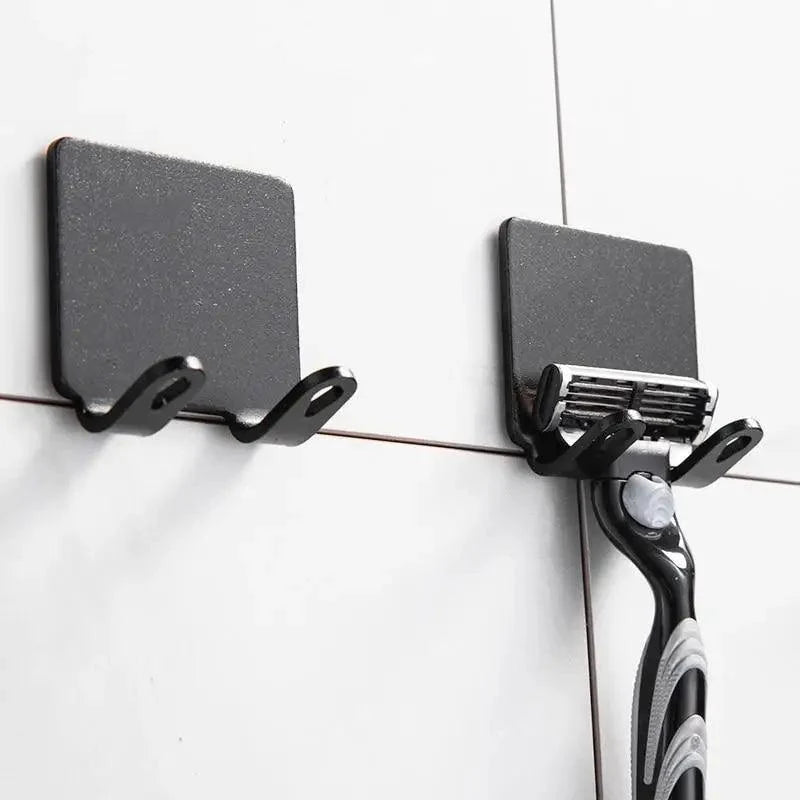 Decorative Hook 2 Pcs Punch Free Razor Holder Storage Hook Wall Men Shaving Shaver Shelf Bathroom Razor Rack Wall Bathroom Accessories