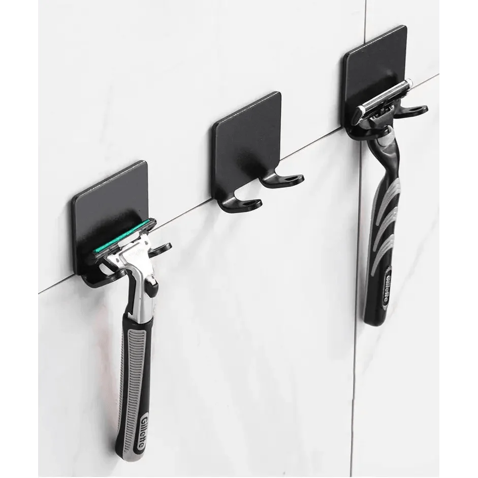 Decorative Hook 2 Pcs Punch Free Razor Holder Storage Hook Wall Men Shaving Shaver Shelf Bathroom Razor Rack Wall Bathroom Accessories