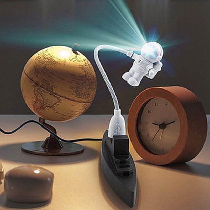 Desk Lamps Lights New Fashion Novelty Romantic Baby Led Bulbs Usb Port Dc Resin Knob Switch Wedge Night Plug Astronauts Decorative Table Lamp Cute Study Lamps for Bedroom Décor