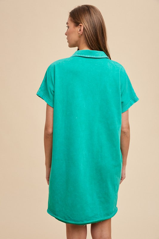 Turquoise Short Sleeve Dress Casual and Comfortable Dress For Women by Stevvex