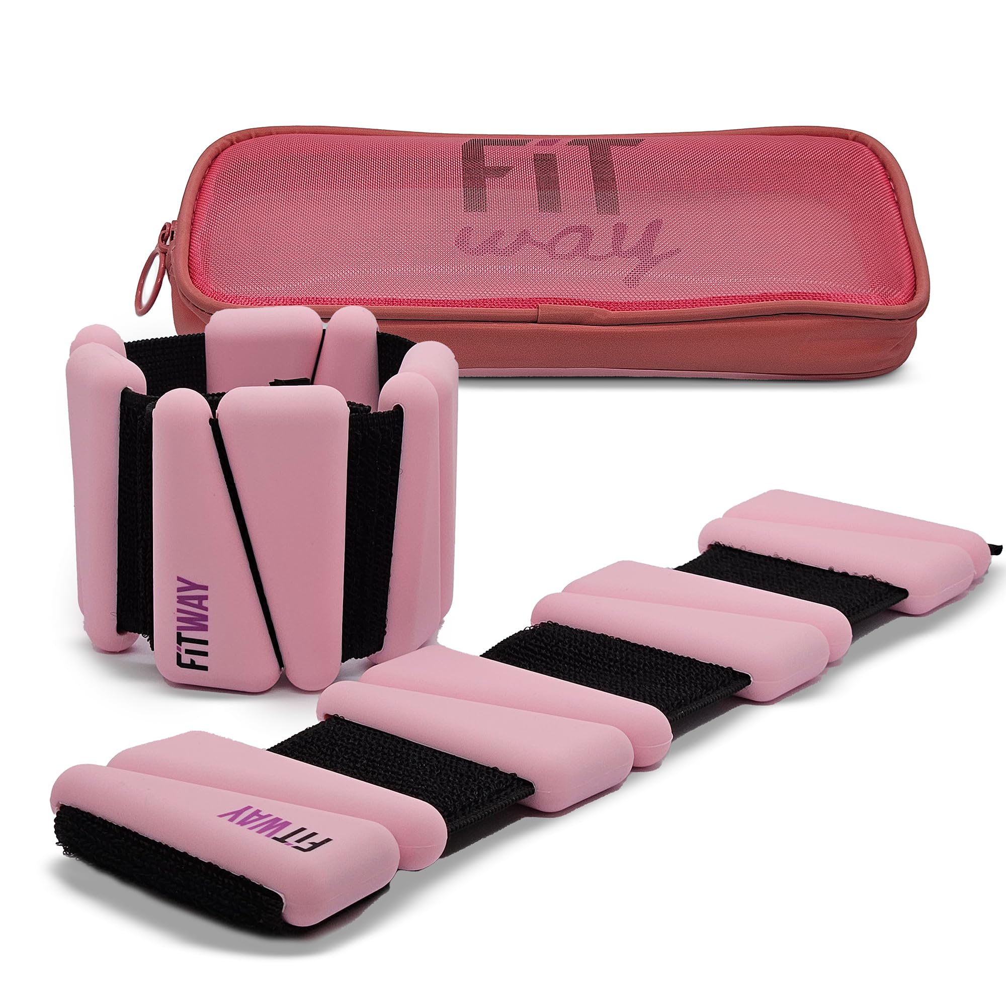 FITWAY | 1 pair 2 lbs | Adjustable Silicone ankle weights | - wrist weights - | ankle weights for women -ankle weights for men | 2lb ankle weights| Suitable for Yoga Dance Pilates | water-resistant silicone (pink) - Lifestyle Haven