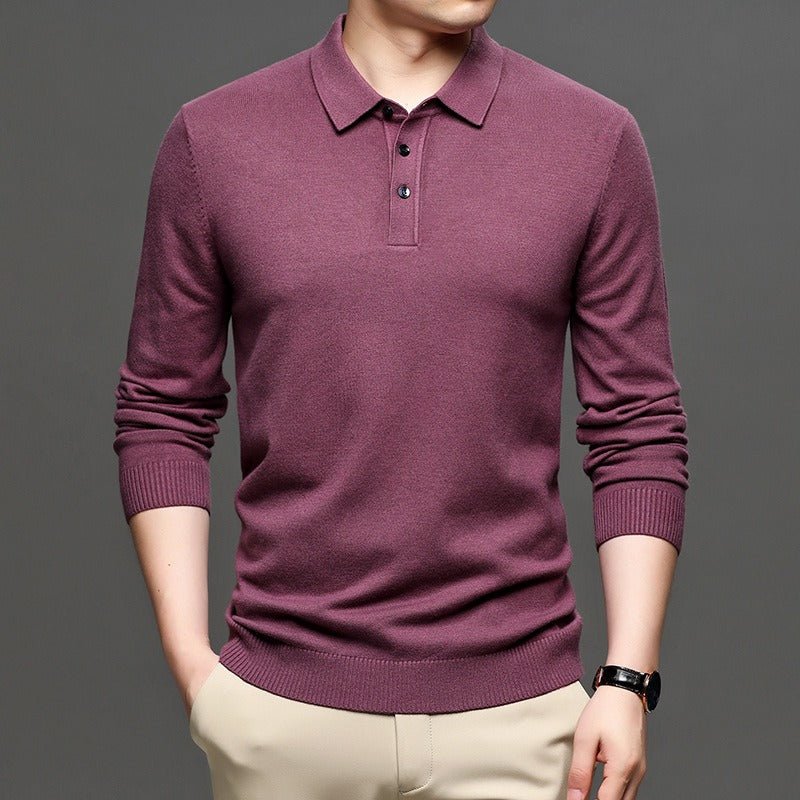 Men's Lapel Knit Pullover Sweater - Lifestyle Haven