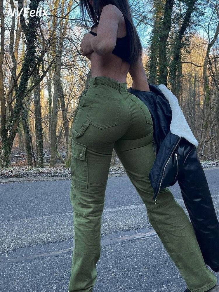 High Waist Cargo Pants Stylish - Lifestyle Haven
