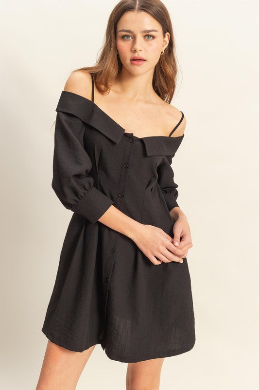 New Summer Button Down Spaghetti Strap Mini Dress with Pockets Chic, Elegant, Playful, and Practical with Button-Down Front and Spaghetti Straps for a Feminine, Effortless Look by Stevvex