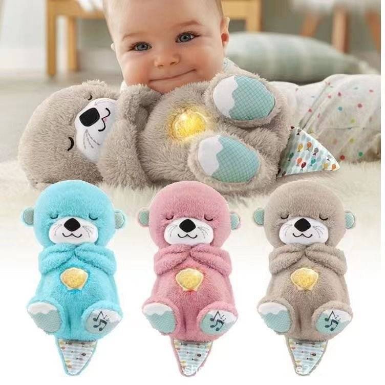Sound Machine Soothe 'n Snuggle Otter Portable Plush Baby Toy with Sensory Details Music Lights & Rhythmic Breathing Motion - Lifestyle Haven