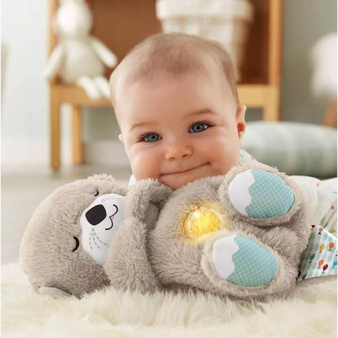 Sound Machine Soothe 'n Snuggle Otter Portable Plush Baby Toy with Sensory Details Music Lights & Rhythmic Breathing Motion - Lifestyle Haven