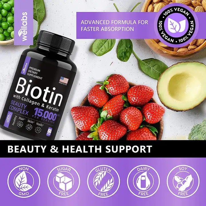 Biotin Capsules for Hair and Nail Health with Vitamins - Lifestyle Haven