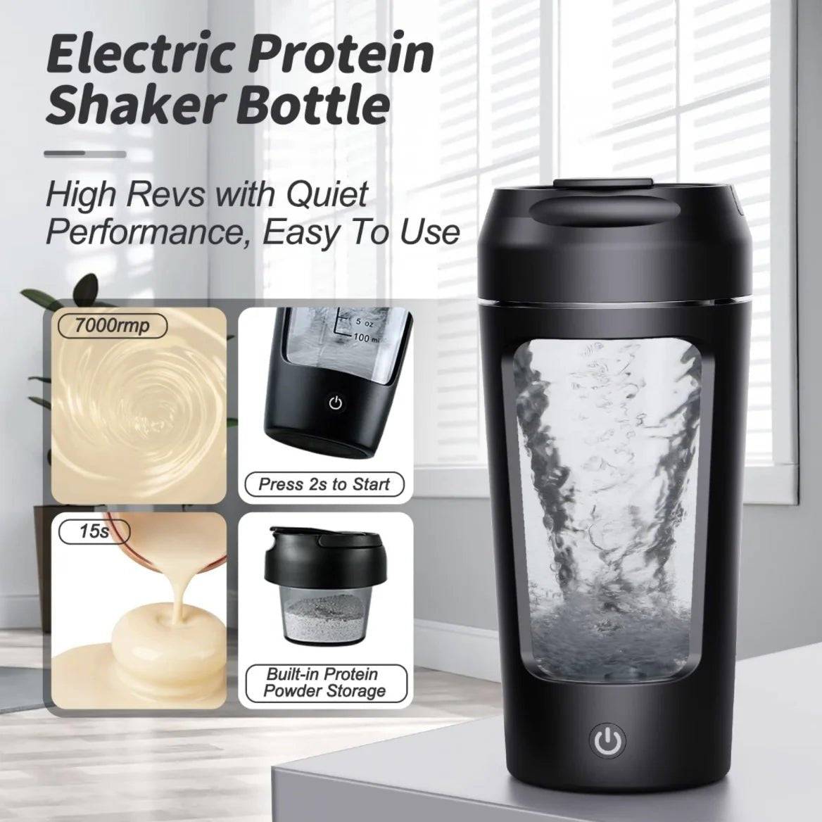 Electric Portable Whey Protein Shaker Bottle - Lifestyle Haven