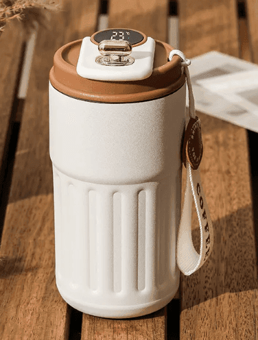 Smart Digital Thermal Bottle Portable Coffee Mug Stainless Steel Water Bottle In-Car Insulated Cup Keep Cold Vacuum Flasks 450ml - Lifestyle Haven