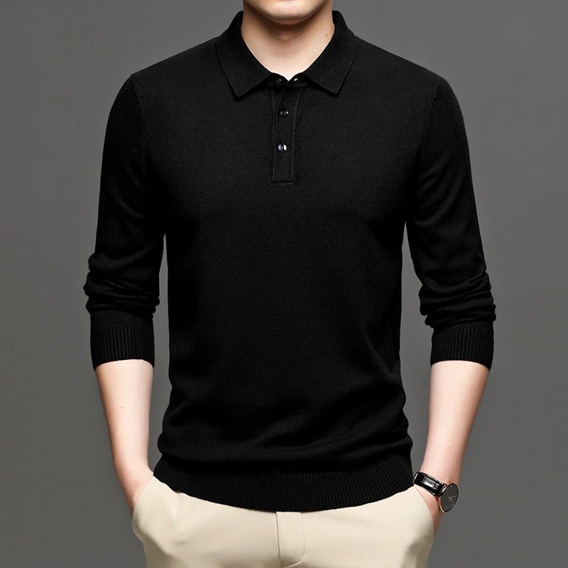 Men's Lapel Knit Pullover Sweater - Lifestyle Haven