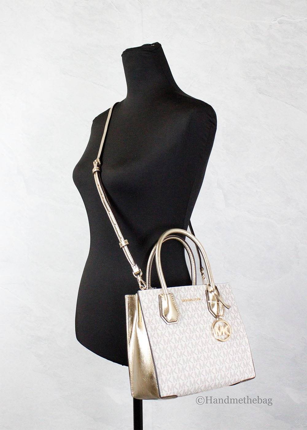 Michael Kors Mercer Medium Pale Gold Messenger Crossbody Bag - Lifestyle Haven