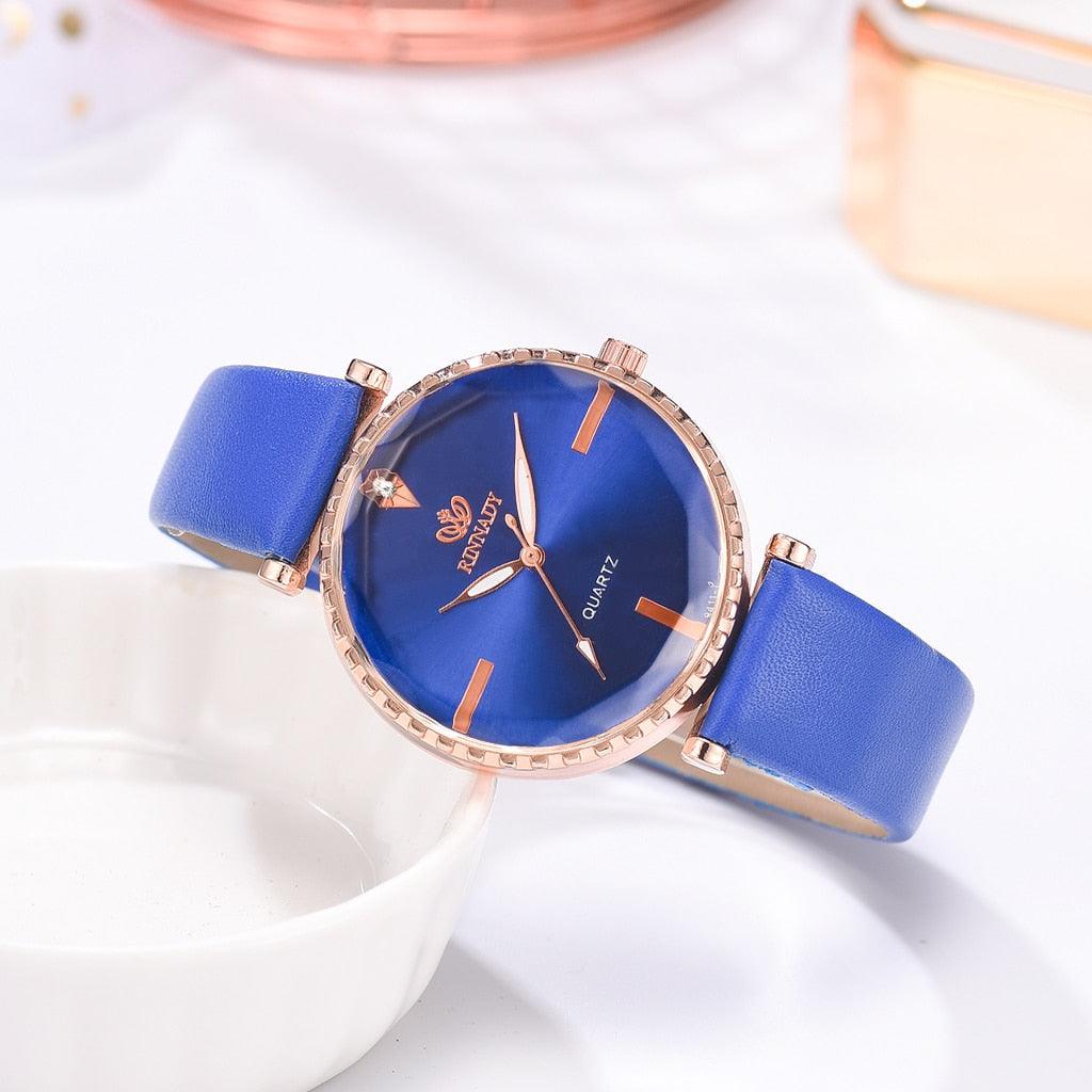 Elegant Style Fashion Womens Watch Luxury Leather Band Analog Quartz Wrist Watch Women Dress Leather Band Thin Minimalist Casual Simple Dress Analog Quartz Wristwatch