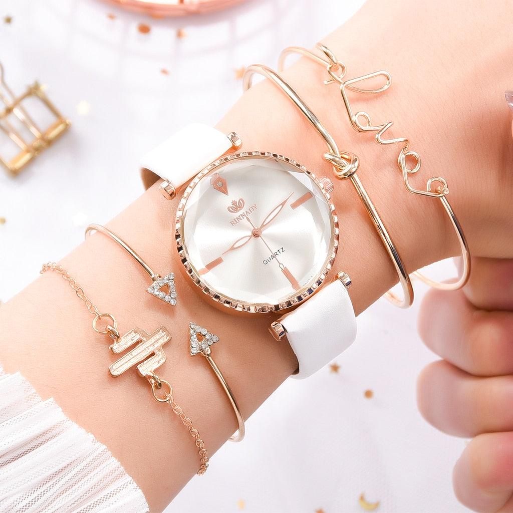 Elegant Style Fashion Womens Watch Luxury Leather Band Analog Quartz Wrist Watch Women Dress Leather Band Thin Minimalist Casual Simple Dress Analog Quartz Wristwatch