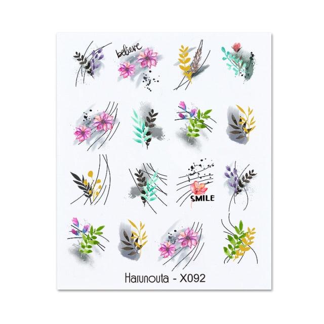 Embossed Nails Sticker 3D Flower Leaves Slider Water Transfer Nail Decals for Nail Art Transfer Sticker  3D Wave Design Decoration for Women Girls Art Stickers Decal Decoration Metallic Curve Strip Line Nail Decor