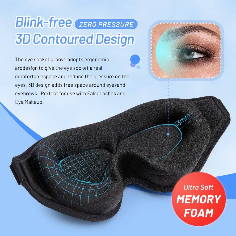 3D Natural Memory Foam Sleep Mask for Comfort - Lifestyle Haven