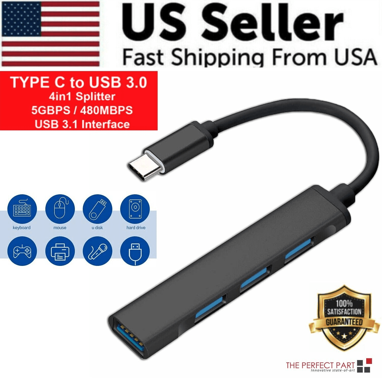 Multiport USB-C Hub Type C To USB 3.0 4K HDMI Adapter For Macbook Pro / Air USA - Lifestyle Haven