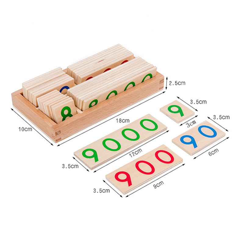 Montessori Wooden Number Cards 1-9999 for Kids - Lifestyle Haven