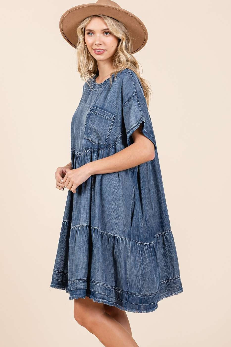 Oversized Mini Dress Relaxed Fit Boho Design Comfortable And Breathable Women Dress by Stevvex