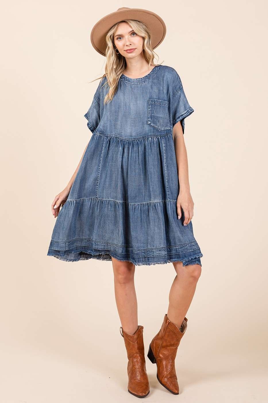 Oversized Mini Dress Relaxed Fit Boho Design Comfortable And Breathable Women Dress by Stevvex