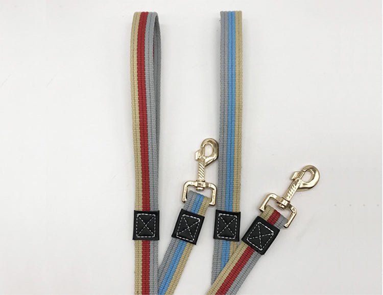 Striped Dog Leash with Safety Rope and Traction Line - Lifestyle Haven