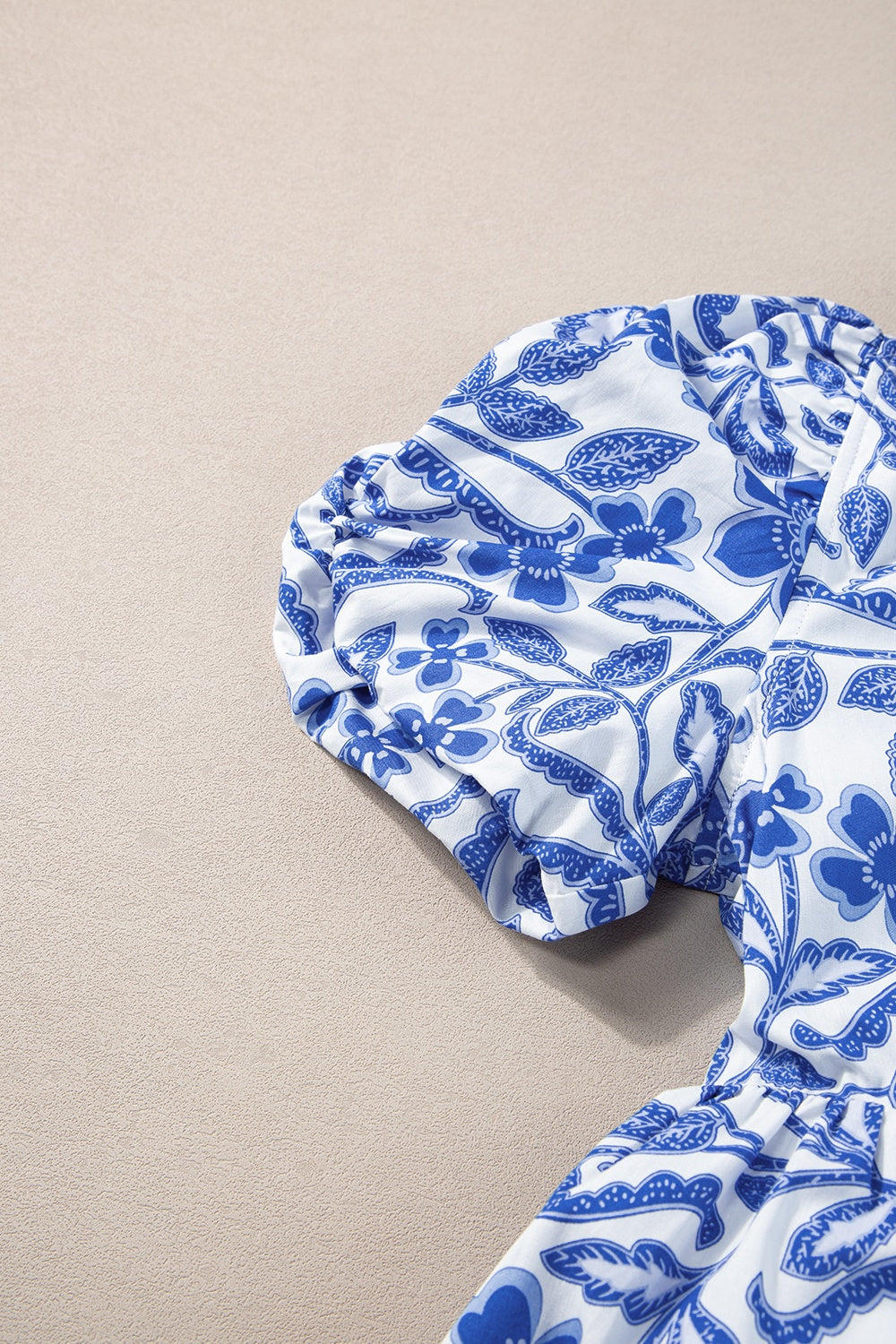 Royal Blue Printed Puff Sleeve Dress Stylish & Feminine Statement Dress For Every Occasion by Stevvex