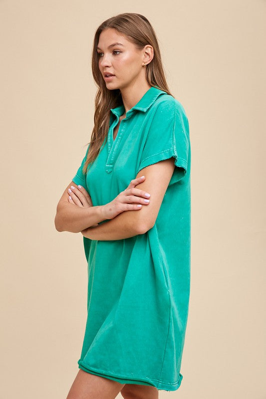 Turquoise Short Sleeve Dress Casual and Comfortable Dress For Women by Stevvex