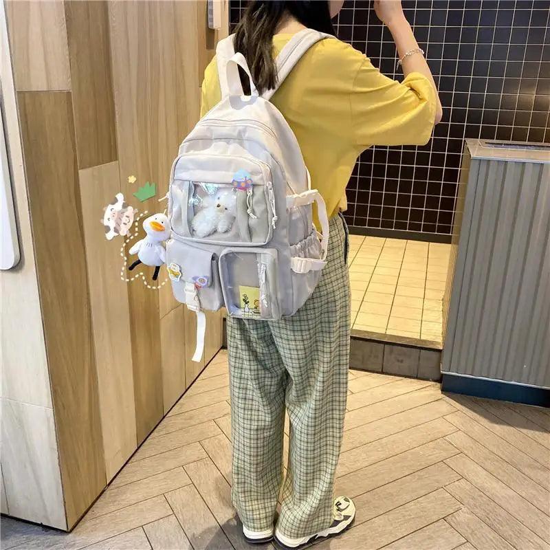 High Quality Nylon Large Capacity Waterproof Backpack For Female And Girls - Trendy College/Schoolbag