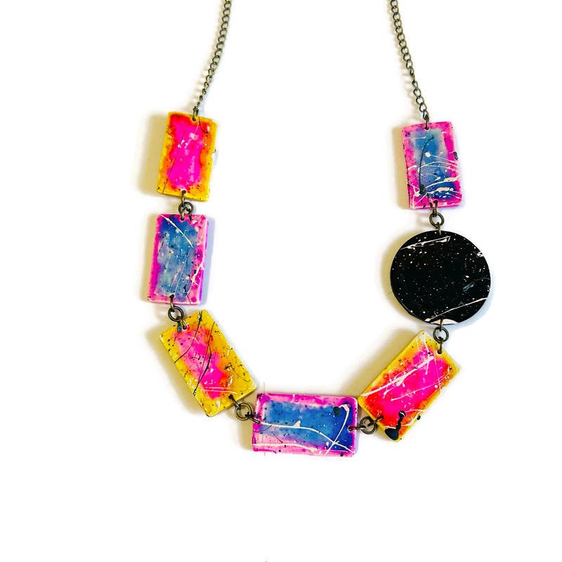Beaded Jewelry Set | Polymer Clay Necklace & Earrings | Handmade in Canada