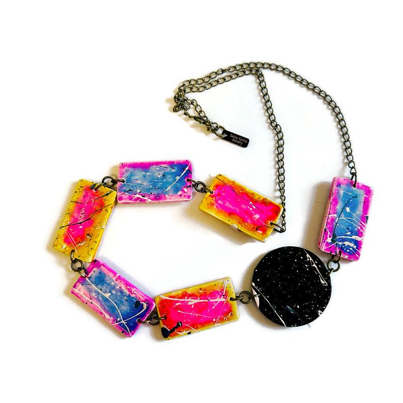 Beaded Jewelry Set | Polymer Clay Necklace & Earrings | Handmade in Canada