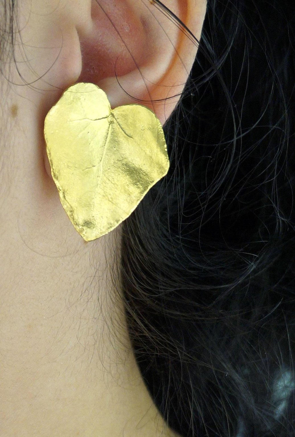 Real Ivy Leaf Earrings, 14K Gold Plated Brass Jewelry, Handmade Statement Jewelry Gift, Birthday Gift for Women, Boho Fashion, Eco Inspired