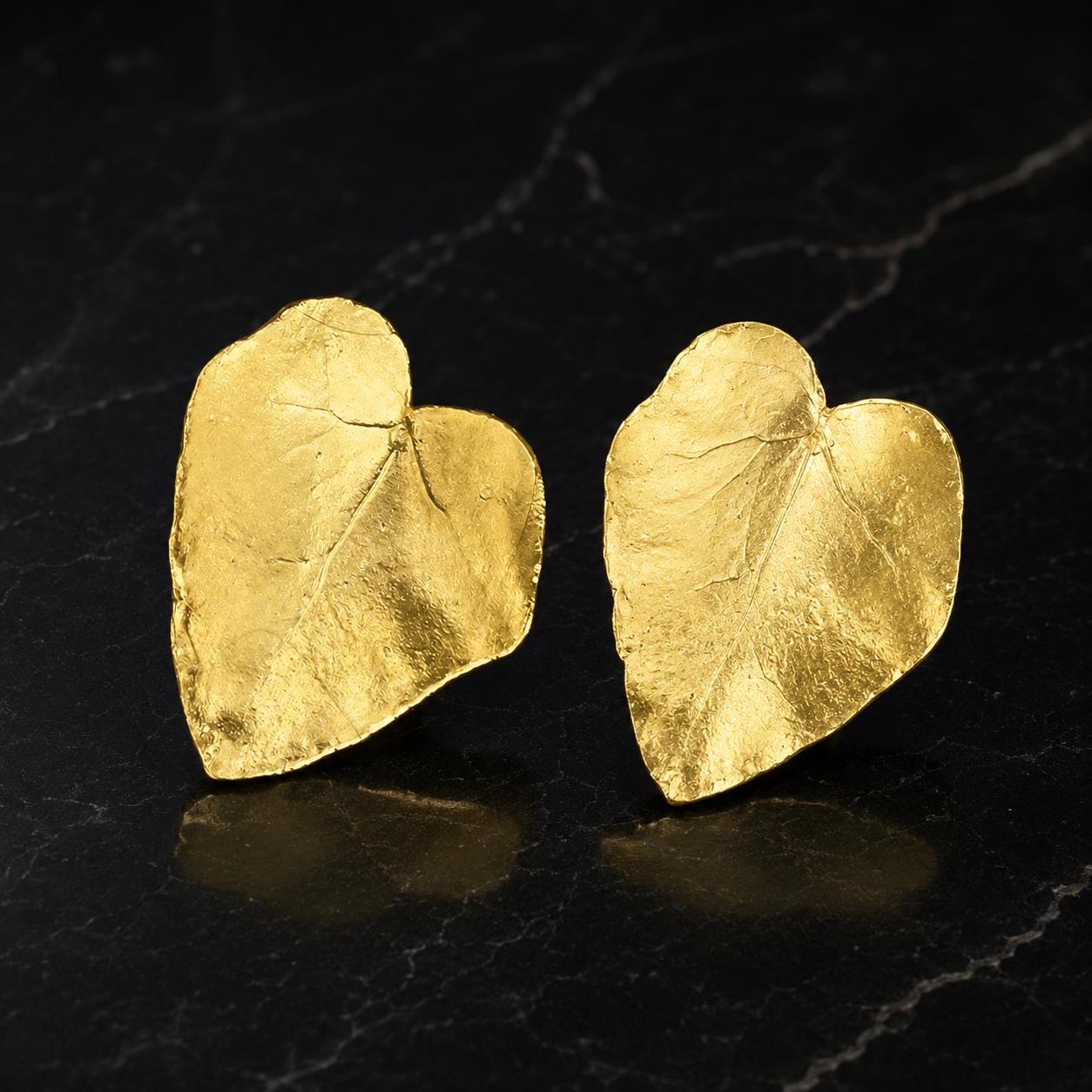 Real Ivy Leaf Earrings, 14K Gold Plated Brass Jewelry, Handmade Statement Jewelry Gift, Birthday Gift for Women, Boho Fashion, Eco Inspired