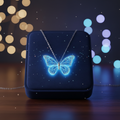 Blue Luminous Butterfly Necklace lifestyle photo