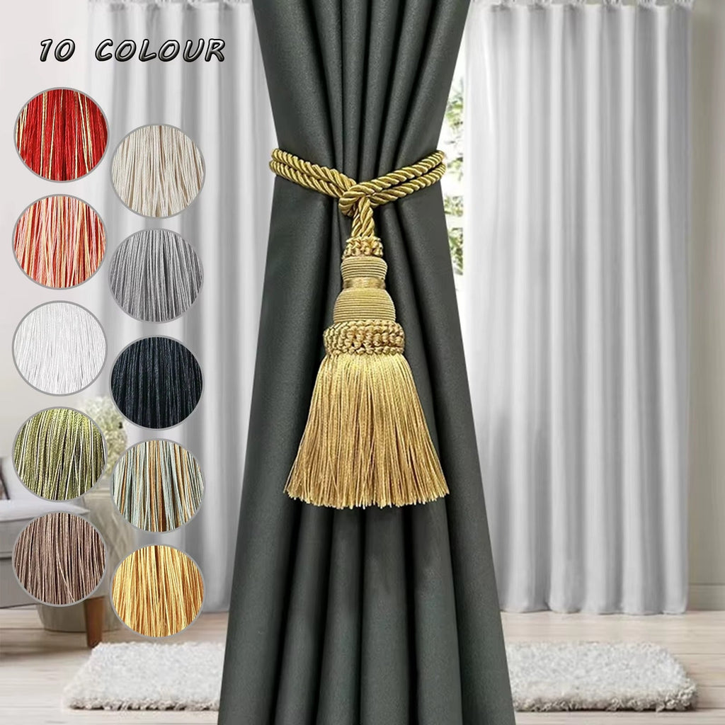 Tassels Curtain Tieback Gold Hanging Ball Braid Rope Holdback Window Drape Room Accessories Curtains Holder Buckle Strap European Style High-Grade Curtains Tieback Rope Tassel Holdbacks