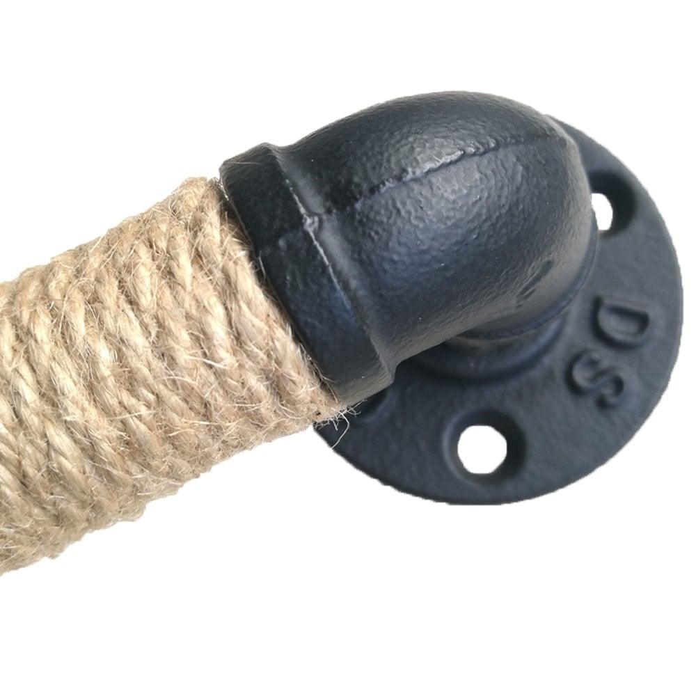 Industrial Style Furniture Handle Barn Sliding Wooden Door Handles Black Antique Vintage European Wrought Iron Rope Handle Drawer Pull Knob Antique Black Knobs Handles Hardware