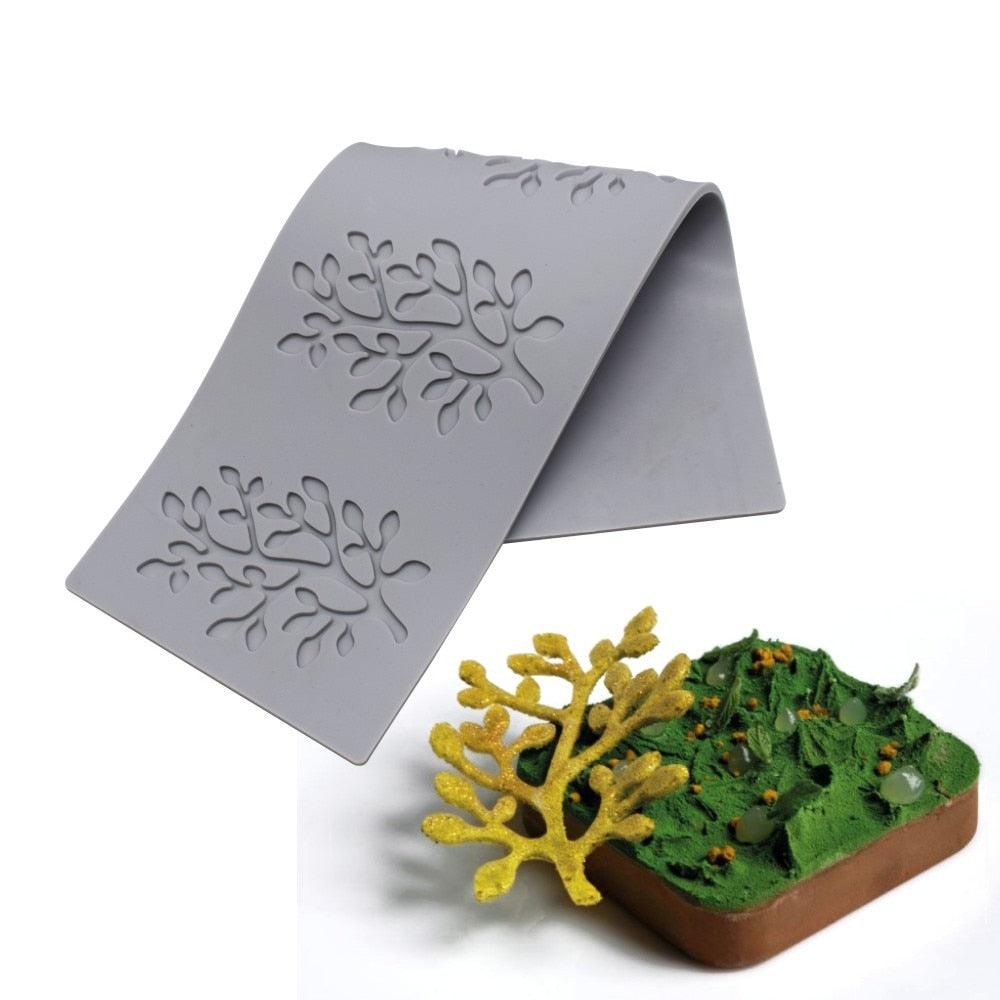 Leaf Cake Mold Coral Leaves Decorative Lace Mat Sugar Craft Silicone Pad Fondant Moulds Decorating Tools Baking Accessories Leaf Mold Fondant Leaf 3D Cake Decorations Styling Chocolate Sugar Cookie Cutter Set Silicone Mold