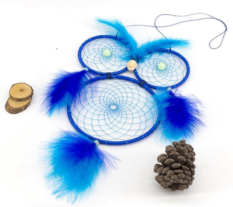 Lovely Owl Dream Catcher Wall Hanging Ornament Large Handmade Perfect Gift Design Dreamcatcher Decoration For Kids' Bedroom Dorm Nursery Chic Ornament Craft  Eyes Can Be Glowed In Darkness