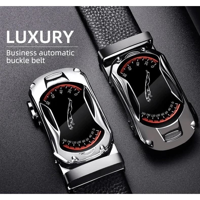 Luxury Automatic Black Genuine Leather Business Belt For Men New Fashion High Quality Black Belts