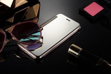 Luxury iphone Flip Case iphone 11 12 13 14 Cover Clear View Windows Mirror Magnetized Simple Closure Unique Flip Phone Stylish Case For iPhone
