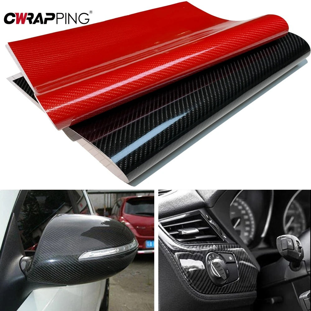 High Glossy 5D Carbon Fiber Wrapping Vinyl Film Motorcycle Wrap Vinyl Roll Tablet Stickers Decals Auto Accessories Wrapping Vinyl Film Motorcycle Tablet Car Styling High Gloss Carbon Fiber Automotive Vinyl Wrap Auto Accessories Car Styling
