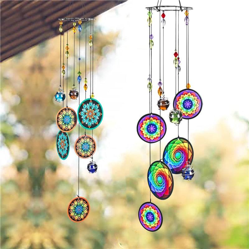 Memorial Wind Chimes Rainbow Maker Window Hanging Sun Catcher Wind Chimes Decoration For Patio Balcony Garden Wall Hanging Ornament Decor